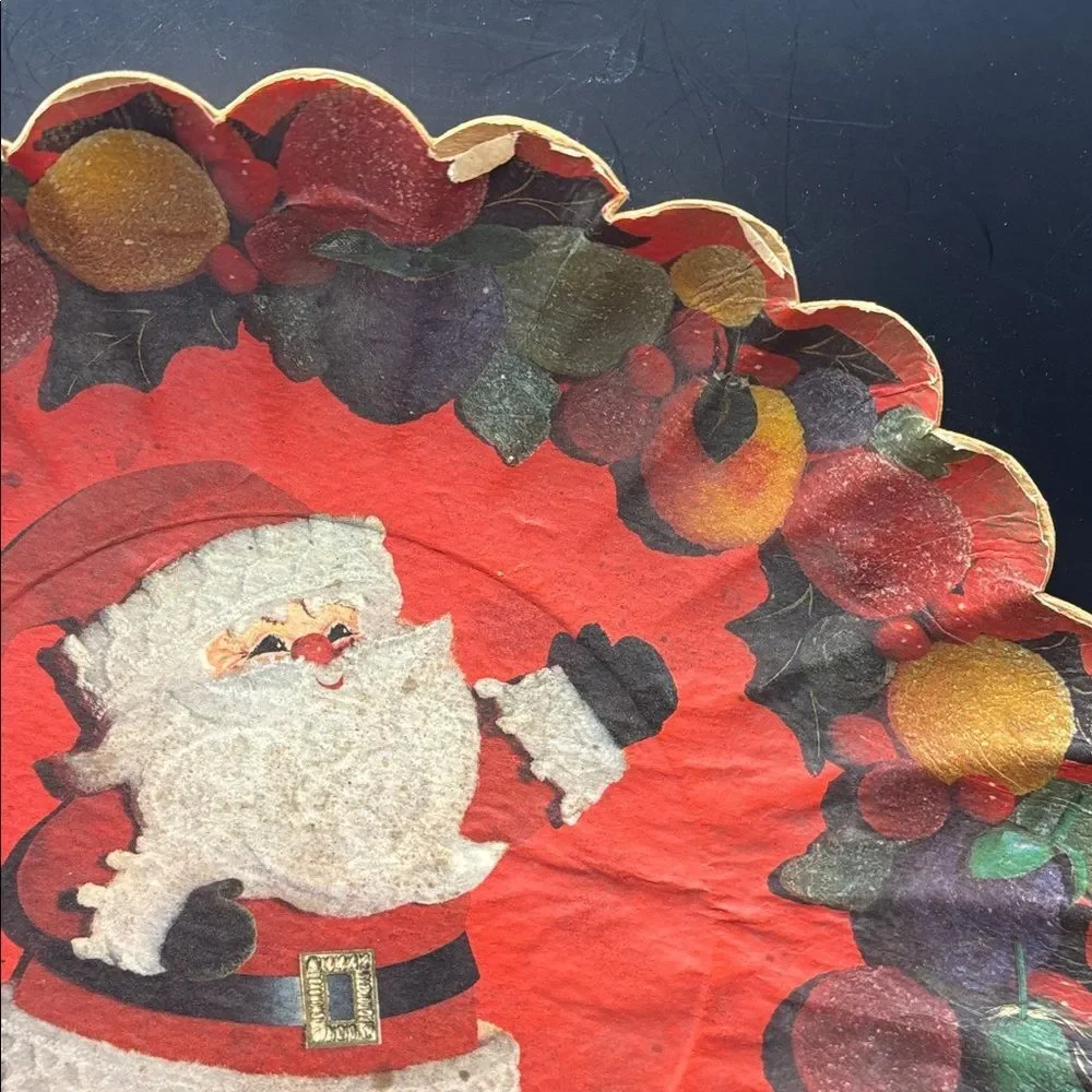 Vintage 1960’s Hallmark paper Santa Holiday Plate